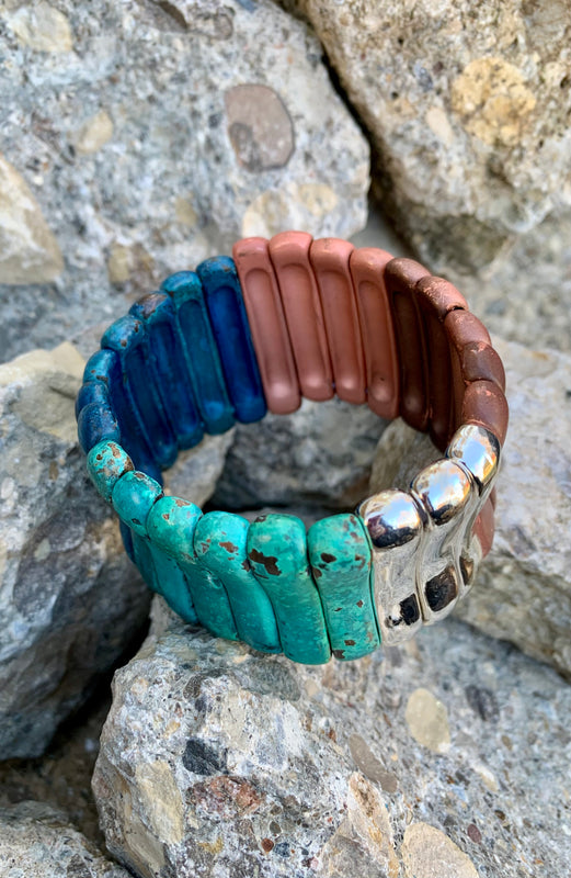 Patina Soho Brown & Tan Ombre Silver-Tone Sculptural Bracelet