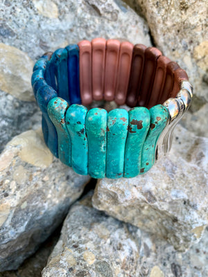 Patina Soho Brown & Tan Ombre Silver-Tone Sculptural Bracelet