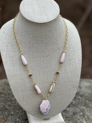 Pink Jasper Pendant Necklace