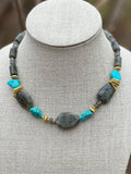 Turquoise Labradorite Statement Necklace