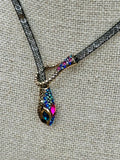 Jeweled Multi-Color Snake Hook Necklace