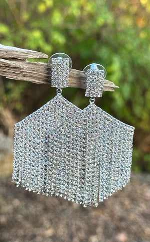 Chandelier CZ Waterfall Statement Earrings