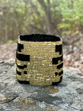 Black and Gold Abstract Stretch Bracelet