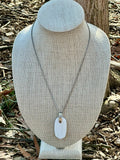 Inez Silver & Pearl Long Mother of Pearl Pendant Necklace