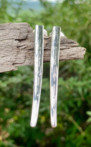 Robert Lee Morris Soho Silver Sculptural Stick Linear Drop Earrings