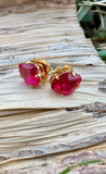 Treasure Trove Fuchsia Stud Earrings