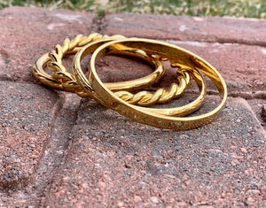 Set of 5 Gold Mixed Bangle Bracelet Set