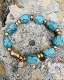 Robert Lee Morris Turquoise Semi-Precious Stone Beaded Stretch Bracelet