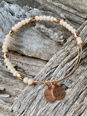 Alex and Ani Caramel Balance II Beaded Bangle Bracelet