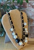 Mixed Hearts & Pearls in Love Statement Necklace