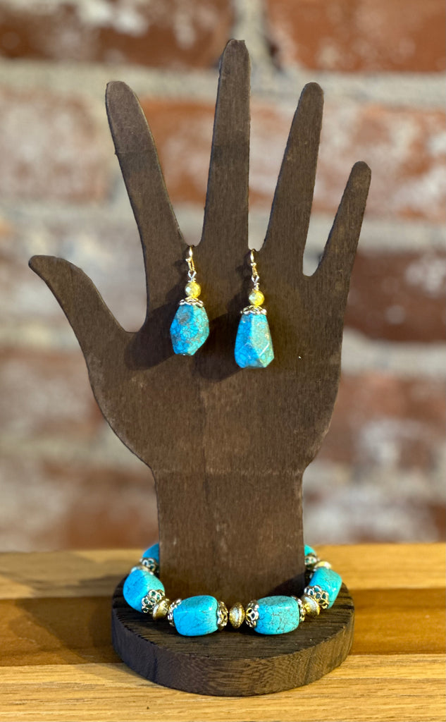Perfectly Polished Turquoise Drop Earrings