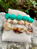 Bora Bora Turquoise & Shell 3-Strand Bracelet Set