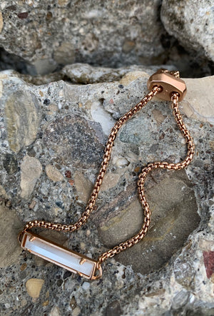 Kendra Scott "Stan" Rose Gold Mother of Pearl Chain Bracelet