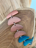 Robert Lee Morris Soho Ombré Tri-Tone Patina Half-Moon Silver Toggle Bracelet