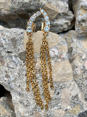 Vince Camuto Crystal with Fringe Wing Earrings