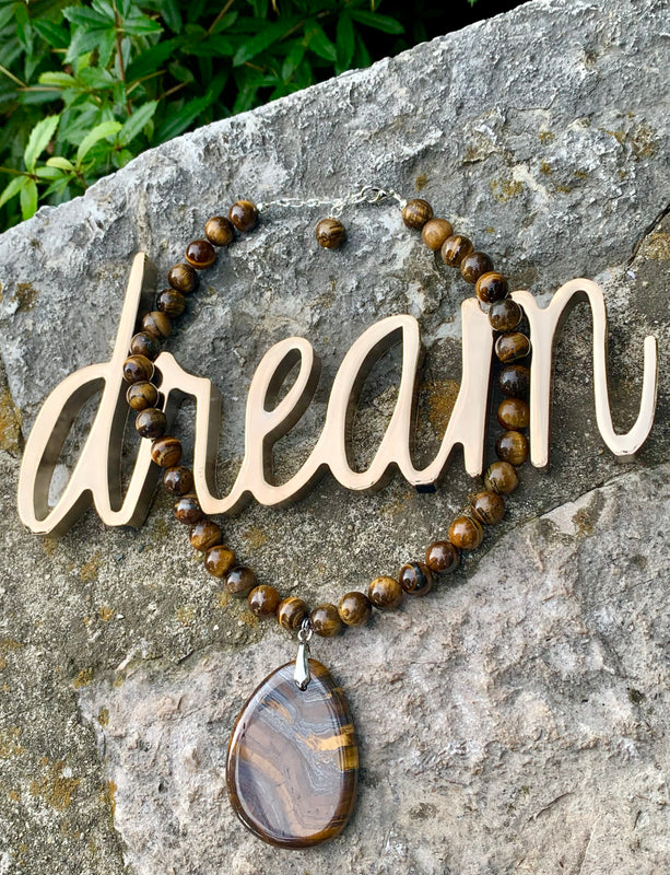 "Stone of Courage" Tiger's Eye Choker Necklace