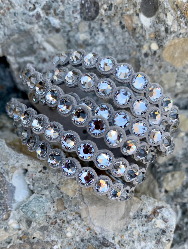 Swarovski Fabric Swarovski Crystal Wrap Bracelet - LIGHT GREEN | Vella.ca