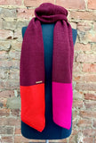 Vince Camuto Tri-Color Ruby Wine Colorblock Scarf