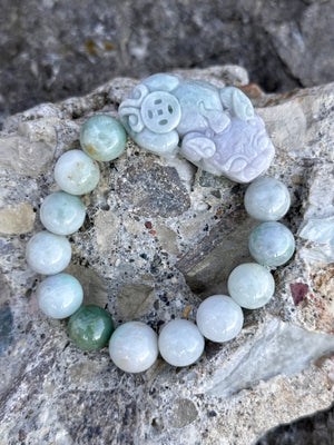 Carved Pixiu Natural Jade Bracelet