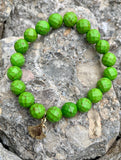 Gingko Green Dyed Magnesite & Bronze Bracelet