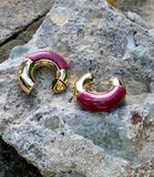 Vince Camuto Reconstructed Semi-Precious Stone Hoop Earrings