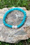 Turquoise Magnesite & Fresh Water Pearl Gemstone Bracelet