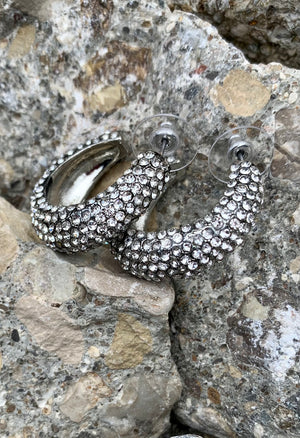 Jessica Simpson Crystal Pave Hoop Earrings