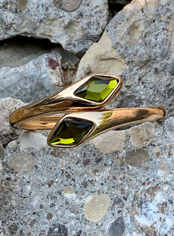 Robert Lee Morris Soho Green Agate Hinged Bracelet