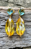 Treasure Trove Yellow Crystal Teardrop Earrings
