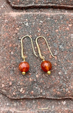 Orange Spiny Oyster Bead Drop Earrings