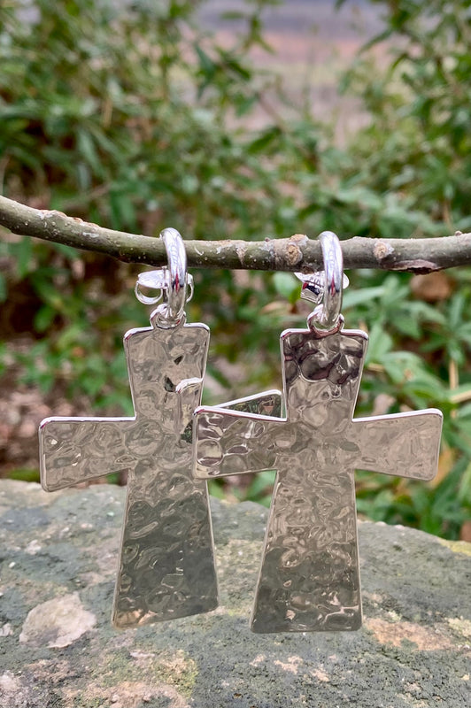 Dangle Cross Statement Earrings