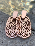 Kendra Scott Aragon Rose Gold Filigree Drop Earrings