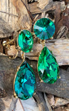 Vince Camuto Mismatched Mixed Green Stone Clip-On Earrings
