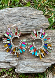 Around the World Multi-Color Statement Earrings