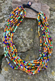 "Color Me with Joy" Multi-Color Shape and Bead Necklace
