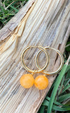 Gold & Quartz Hoop Earrings