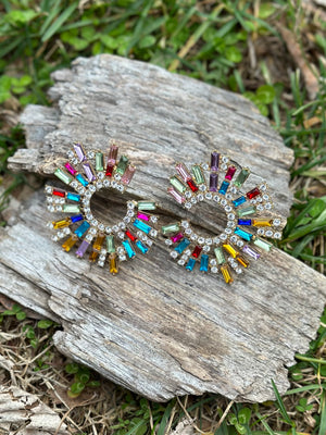 Around the World Multi-Color Statement Earrings