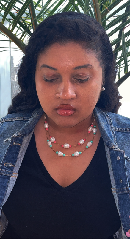 Kate Spade New York Blue & Pearl Bead Station Necklace