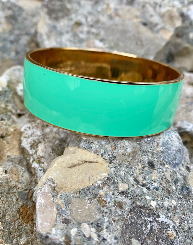 Vintage J.Crew Aqua Green Enamel Bangle Bracelet