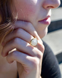 Bronze Moonstone Faceted Ring Size 8