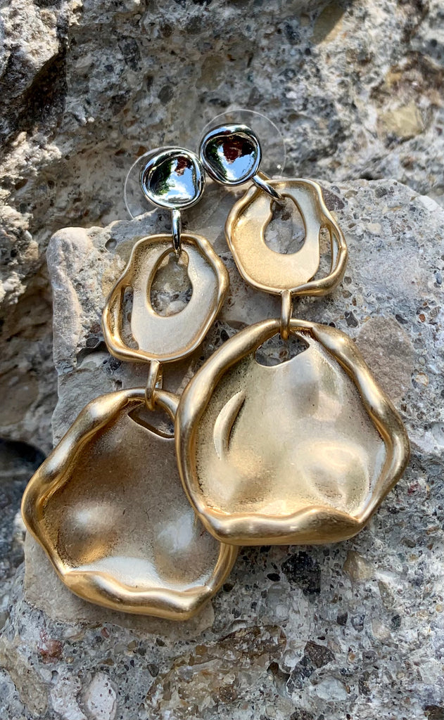 Rebecca Minkoff Double Drop Sculptured Earrings