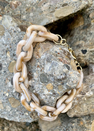 Desert Sands Bronzed Swirl Resin Link Bracelet