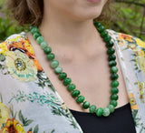 Iris & Lily London Sterling Silver & Green Agate Beaded Necklace