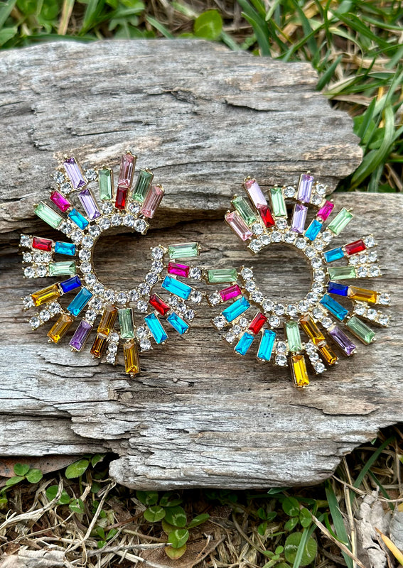 Around the World Multi-Color Statement Earrings