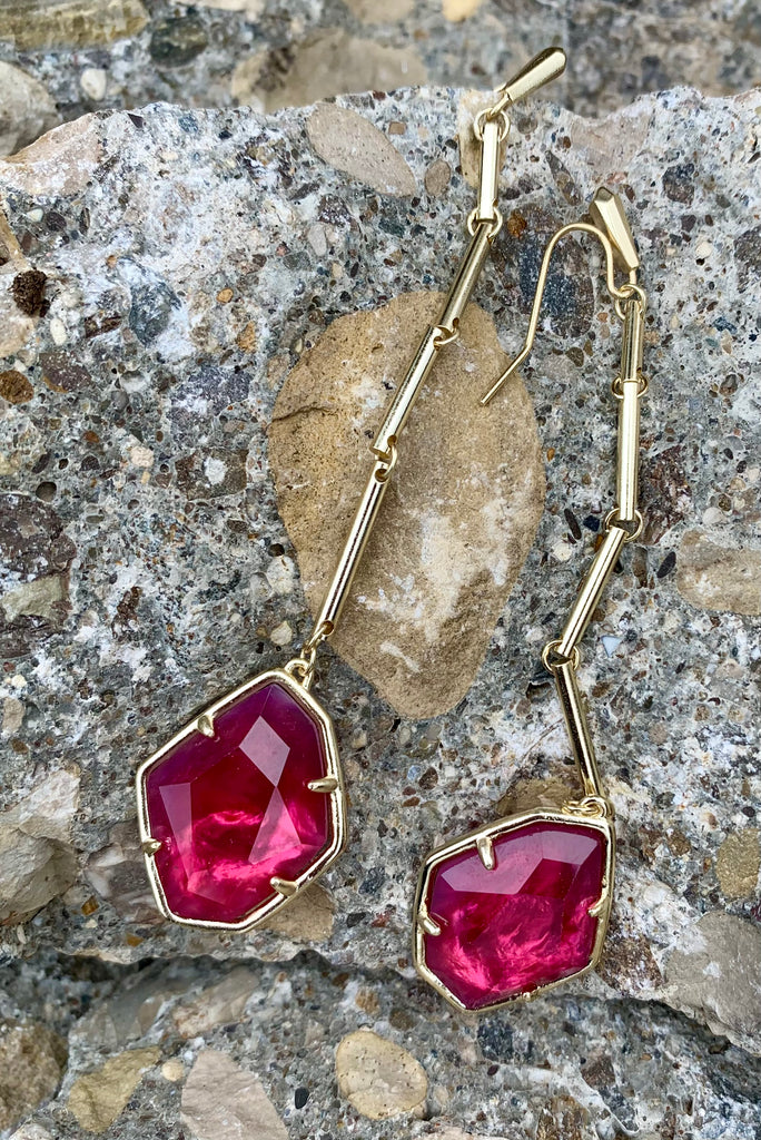 Kendra Scott Charmian Gold Drop Earrings In Berry Illusion
