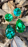 Vince Camuto Mismatched Mixed Green Stone Clip-On Earrings