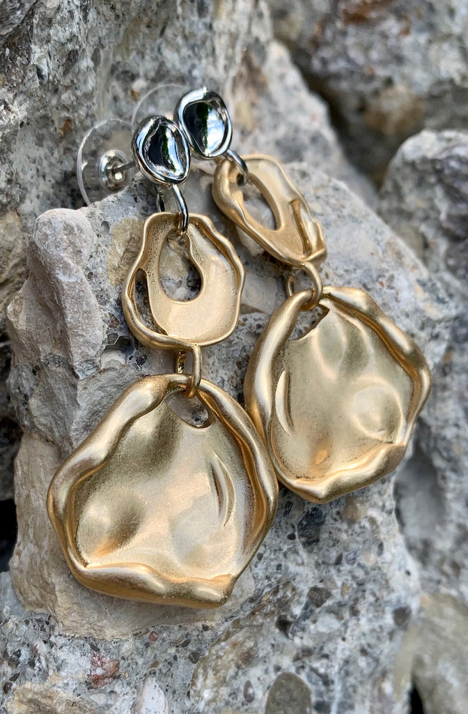 Rebecca Minkoff Double Drop Sculptured Earrings