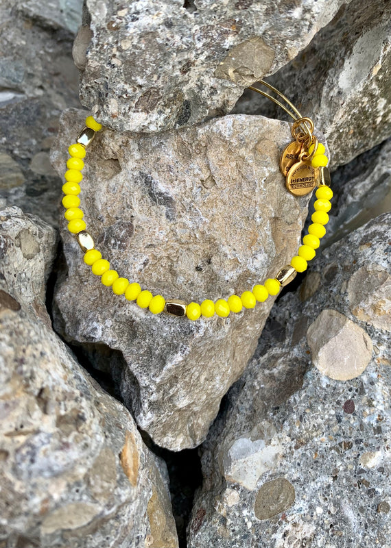 Alex and Ani Yellow Balance Beaded Bangle Bracelet