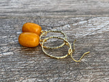 Honey Jade Forward Facing Hoop Earrings