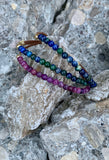 Purple Jasper Azurite, Bronze & Suede Bracelet